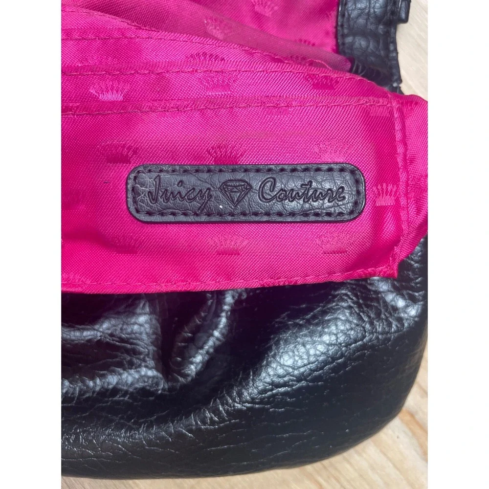 Juicy Couture Black‎ Pebbled Faux Leather Wristlet Bag HJC54WR067